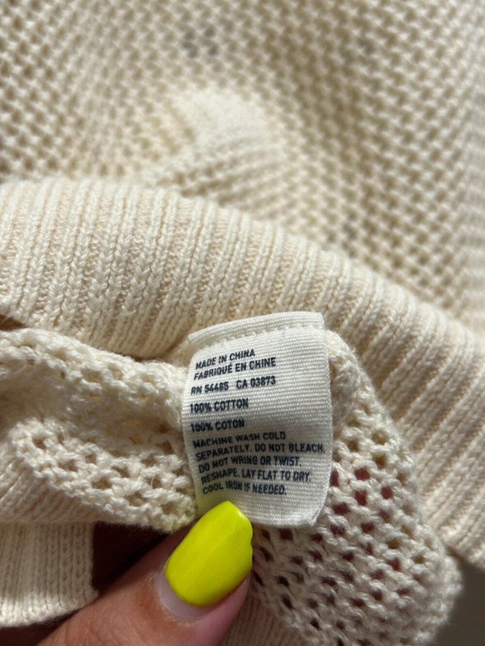 White Three Quarter Sleeve Zip Sweater with Grommets - Picture 6 of 6